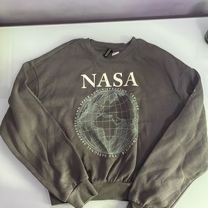 Gray NASA Cropped Sweatshirt, S, H&M